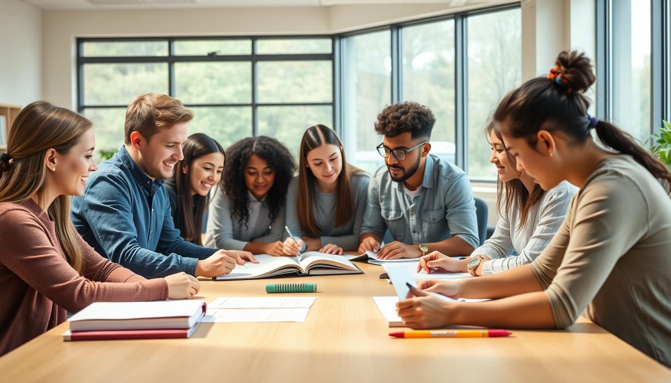Structured study materials and learning resources on a desk