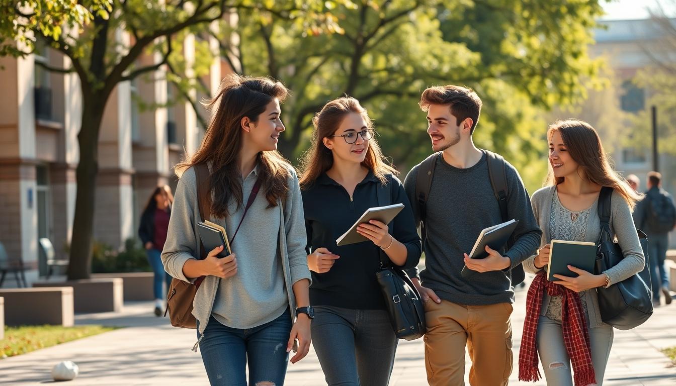 Student using learning strategies while studying